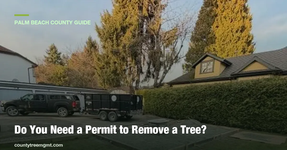 Homeowner reviewing tree removal permit paperwork for a Palm Beach County property